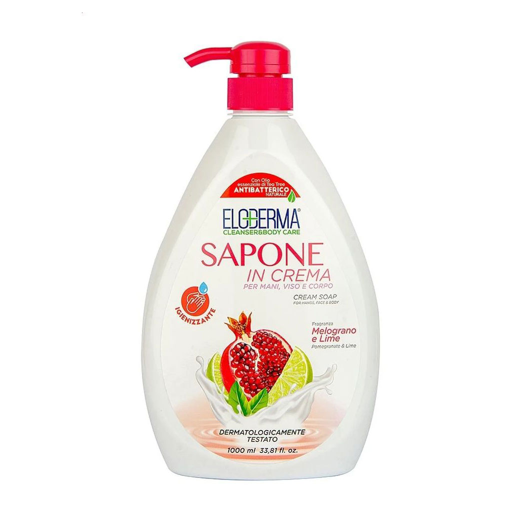 Антибактеріальне рідке крем-мило для рук Eloderma Liquid Soap Гранат та лайм, 1 л